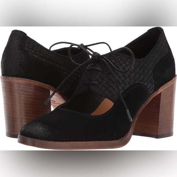 Patricia Nash Leather Suede Agata Pump Black Laceup Size 8.5 M Italian Mary Jane - Picture 4 of 10